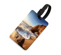 Beach Malibu Luggage Tags for Suitcases Cute Suitcase Tag Privacy Cover ID Identifier Unique Name Tags for Travel Baggage Essentials Fashion Tag