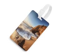 Beach Malibu Luggage Tags for Suitcases Cute Suitcase Tag Privacy Cover ID Identifier Unique Name Tags for Travel Baggage Essentials Fashion Tag