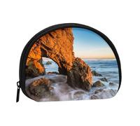 Beach Malibu Print Women's Mini Coin Purse Wallet Zipper Pouch for Daily Use and Gifts 1PCS