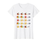 Beach Math Brain Teaser Puzzle on White Shapes Mania Value Graphic T-Shirt, Women, White, L