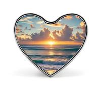 Beach Maui Hawaii Sunset Button Pin Heart Shape Alloy Lapel Pins Badges Novelty Funny Enamel Pins Personalized Pinback Button Badges Cute Heart Brooche for Jackets Bags