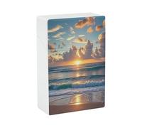 Beach Maui Hawaii Sunset Cigarette Case Lightweight Portable Cigarette Holder Case Waterproof Anti-Squeeze Cigarette Box for Outdoors Smoking Accessories 20 Capacity Normal Size