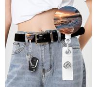Beach Maui Hawaii Sunset Sea Waves Clouds Badge Reels Retractable with Clip and Keychain Funny Cute Badge Clips Id Card Badge Holder for Office Worker Doctor Nurse