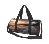 Beach Maui Hawaii Sunset Sea Waves Clouds Duffle Bag for Women Men Personal Item Travel Bags Canvas Weekender Overnight Bag Lightweight Sports Tote Gym Bags Carry On Luggage Bag, Black, One Size