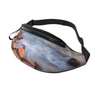 (Beach Maui Hawaii Sunset Sea Waves Clouds) Fanny Pack Waist Bag Adjustable Shoulder Strap Bum Bag for Men Women Travel Hiking Running