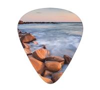 (Beach Maui Hawaii Sunset Sea Waves Clouds) Guitar Picks Set Of 12 With Transparent Plastic Box For Bass Electric And Acoustic Guitars Ukulele