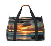 Beach Maui Hawaii Sunset Sea Waves Clouds Hand Travel Bag - Large Reusable Shopping Tote Bag, Perfect for Outdoor Activities, Sports, Camping & Groceries, Black, One Size