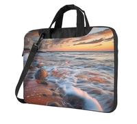 Beach Maui Hawaii Sunset Sea Waves Clouds Print Laptop Bag Case 13 inch, Computer Sleeve Cover with Shoulder Strap and Handle Briefcase Carry Case for Men Women to Work School Travel