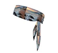 Beach Maui Hawaii Sunset Sea Waves Clouds Print Ninja Headbands,Adjustable Head Tie For Men, Sports Sweatband For Yoga Running Basketball