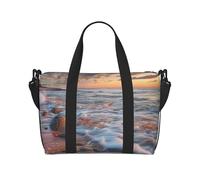 Beach Maui Hawaii Sunset Sea Waves Clouds Print Travel Duffel Bag, Lightweight Water-Resistant Weekender Spacious Gym & Travel Bag for Men, Women & Teens