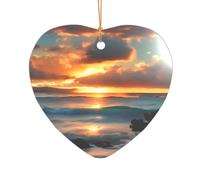 Beach Maui Hawaii Sunset Sea Waves Clouds Print Wedding Gift Ideas for Couples, A Just Married Acrylic Christmas Tree Ornament