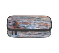 Beach Maui Hawaii Sunset Sea Waves Clouds Printed Pencil Case Large Capacity Pen Pencil Bag Stationery Box Makeup Pouch for Office Travel School
