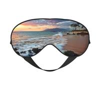 Beach Maui Hawaii Sunset Sea Waves Clouds Printing Reversible Design Sleep Mask, Ideal for Camping, Meditation & Shifts, Snug Fit,No Light Leakage