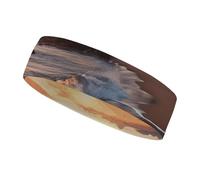 Beach Maui Hawaii Sunset Sea Waves Clouds Sweatbands Wicking and Moisture-Wicking Function Running Headband Cotton Polyester Fiber Sweat Band for Tennis Basketball Running Gym Working Out