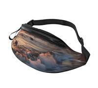 Beach Maui Hawaii Sunset Sea Waves Clouds Waist Pack Belt Bag Lightweight Bumbags For Ladies Running Travel 14X35Cm