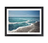 Beach Meets The Ocean Framed Wall Art Print A2 Black
