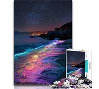Beach Milky Way Night View 1000 Piece Jigsaw Puzzles for Teenagers,Stress Reliever Staycation Kill Time with Matching Poster And Trivia Sheet 50x75cm