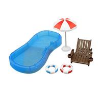 Beach Model Set, Realistic Chair Vehicle - Miniature Style Doll House Decoration Set, Sun Umbrellas Ornament Models to Bring Any Beach Scene to Life. It is perfectly made and he