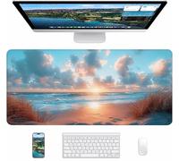 Beach Mouse Mat 800x300x3mm, Sunset Gaming Mouse Pad, Desk Mat with Waterproof Non-Slip Rubber Base, Mousepad for Stable Grip on Smooth Surfaces, Desk Accessories and Office Accessories, Gifts S-3503