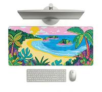 Beach Mouse Pad 1200 x 400 x 3 mm Extended Large Mouse Mat, Keyboard Mousemat, Desk Mat Workspace Decor with Anti-Slip Base & Anti-Fray Edges, Waterproof Desk Accessories for Work (Landscape) L-x3054