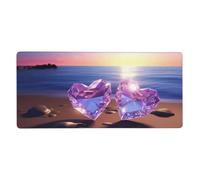 Beach Mouse Pad 1400 x 600 mm Large Mouse Mat Love Desk Mat with Water Resist Surface，XXL Mousepad with Anti-Slip Rubber Base，Extended Gaming Mouse Pads for Desktop Decor，Gift for Women/Men M1176