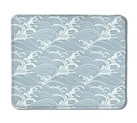 Beach Mouse Pad, Blue and White Sea Wave Nature Mouse Pads for Wireless Mouse Computers Laptop Desk Accessories,Gifts for Beach Lovers Nature Lovers, 9.4"x7.9"