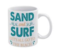 Beach Mug Beach House Decor Sand and Surf Mug Funny Coffee Mug,Man Cave Prints,The Best Gift for Colleagues, Parents, and Grandparents, 110z Men and Women