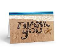 Beach Note Card Set - 10 Boxed Thank You Note Cards - Beach Ocean Shore Note Cards - Ocean Coast (Beach Thank You)