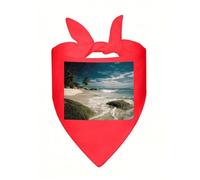 Beach Ocean Dog Bandana Cute Soft Triangle Bibs Washable Kerchief Adjustable Dog Scarf Puppy Neckerchief Stylish Handkerchief Pet Bandana Pet Scarfs for Small Dogs Cat Pet Red-Style