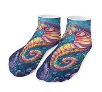 Beach Ocean Seahorse Socks Low Cut Athletic Socks Ankle Crew Socks for Men Women