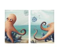 Beach Octopus Starfish Leather Passport Holder Handmade Passport Cover with Card And Ticket Slot Easy Access Passport Case Passport Wallet Passport Holder for Women And Men, style, 20.3x13.8cm