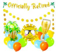 Beach Officially Retired Banner Sign Happy Retirement Banner Retirement Party Decorations Officially Retired Party Decorations