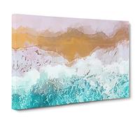 Beach On The Almafi Coast Canvas Print | Gallery Wrapped 30mm Frame Wall Art | 30x20 inches | Ready to Hang | Abstract Seascape Picture | Living Room Bedroom Lounge Office