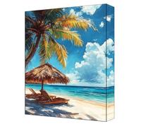 Beach Paint by Numbers for Adults, Complete DIY Tree Paint by Numbers kits, 32x44in Coloured Canvas with Acrylic Paints and Brushes, Perfect for Beginners Adults, Gifts for Home Decor, Frameless G-230