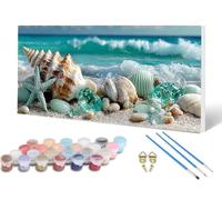 Beach Paint by Numbers for Adults, Painting by Numbers Conch Pattern Design DIY Color Oil Painting with 3 PaintBrush and Acrylic Paints for Wall Art, Room Decor, Gifts 50 x 80 inch -lsy2506O6FJ