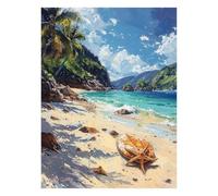 Beach Paint by Numbers Kit for Adults Landscape Craft Kits with Brushe Acrylic Paint Set Canvas for Painting 20 x 28 In, Canvas Wall Art Supplies for Fall Decor, Gifts for Women Room Decor JLYH-3171