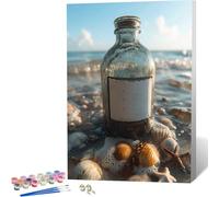 Beach Paint by Numbers Starfish Painting by Numbers for Adults Beginner DIY Digital Painting Hobbies for Adults Women with 3 Brush and Acrylic Paints Kit for Home Decor, Gifts 70x95cm -zjn26040N