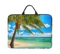 Beach Palm Tree 14 Inch Printed Laptop Sleeve, 600d Oxford-Cloth Shockproof Laptop Case With Thickened Pearl Cotton,Waterproof Portable Laptop Handbag Cover