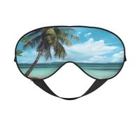 Beach Palm Tree Printing Sleep Mask for Women Men Double-Sided Print Soft Silk Eye Masks Eye Sleep Shade Cover