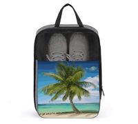 Beach Palm Tree Shoe Bag Travel Shoe Organizer Water-Resistant Shoe Pouch with Zipper Sneaker Dust Bag, gray, One Size, Modern