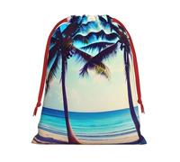 Beach Palm Trees 1 Print Gift Stylish Bags Holiday Parties Wedding Favors Candy Wrapping Storage Reusable