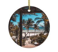 Beach Palm Trees Christmas Ornaments, Hanging Festive Decorative Ornament, Perfect for Holiday and Gift