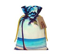 Beach Palm Trees Print Charming Gift Bag,Drawstring Pouches For Small Gifts,For Jewelry And Party Favors