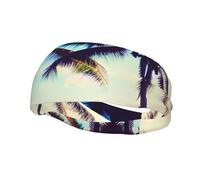 Beach Palm Trees Print Sweatbands Sports Headband for Men Women,Athletic Sweatband for Tennis,Basketball,Running,Gym