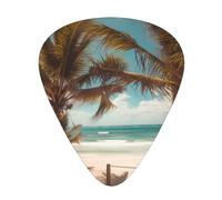 Beach Palm Trees Printed Custom 12 Pieces Guitar Pick In A Box,The Pick Makes Sound Clear, Ukulele, Electric Bass (0.46 0.71 0.96mm)
