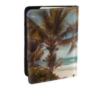 Beach Palm Trees Printed Passport Holder - 6.5 x 4.5 Inch RFID Blocking Travel Wallet,Stylish Passport Cover,Lightweight Document Organizer for Cards