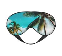 Beach Palm Trees Sleep Mask,100% Natural Mulberry Silk Eye Mask with, Ultra-Soft Eye Covers for Sleeping, Travel, Nap
