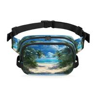 Beach Palm Trees Theme Waist Bag Multifunction Pack for Travel Sport Running Fanny Pack Bumbag Pouch Purse Belt Bag for Women Men Kids Girls Boys