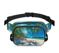 Beach Palm Tropical Waist Bag Multifunction Pack for Travel Sport Running Fanny Pack Bumbag Pouch Purse Belt Bag for Women Men Kids Girls Boys