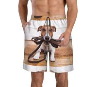 Beach Pants Breathable Shorts Quick-Drying Shorts Swimming Trunks Drawstring Casual Pants,Dogs Jack Russell Terrier Animals,As Shown,L